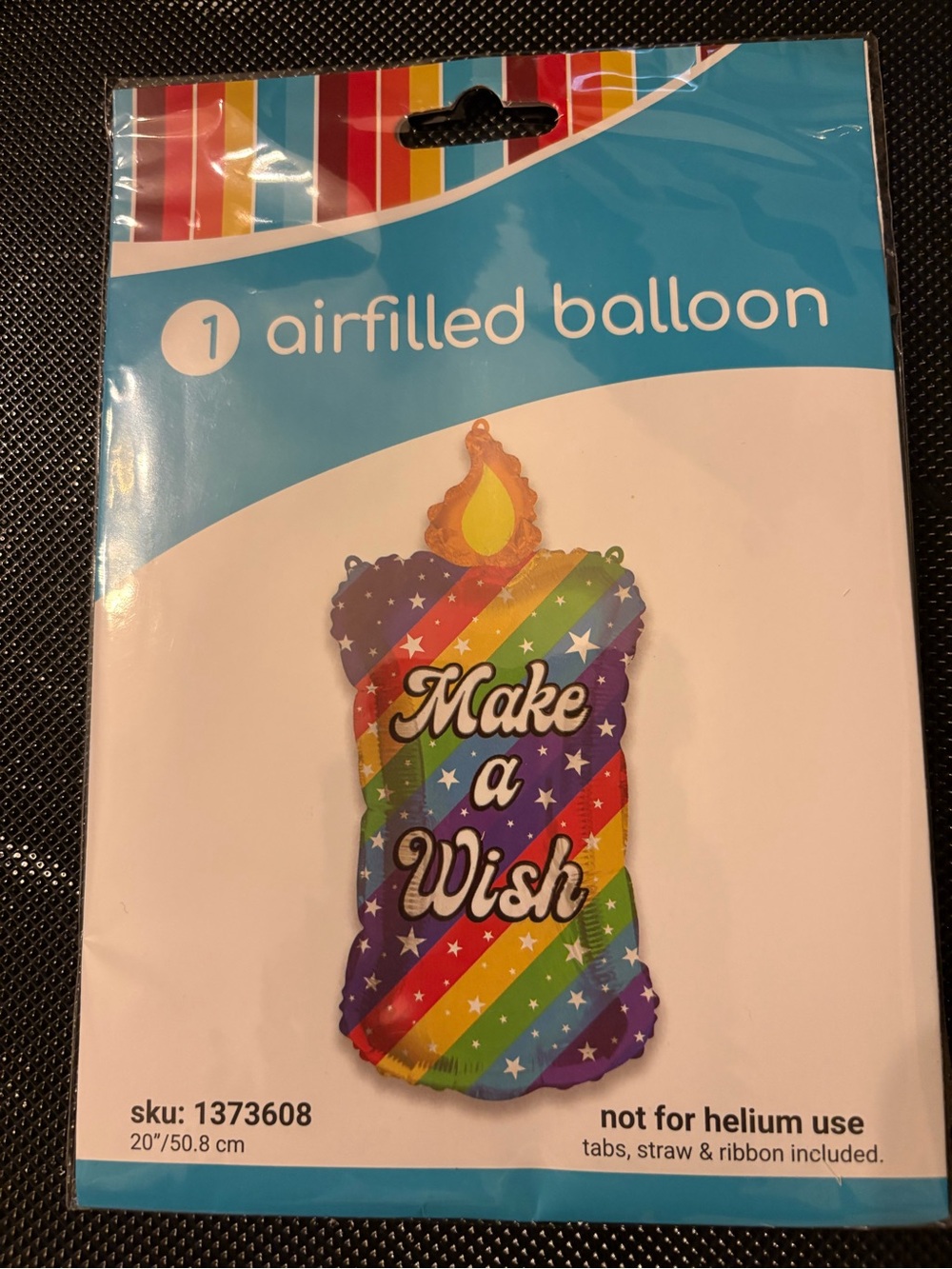 Make a Wish Rainbow Candle Airfilled Balloon - Multicolor